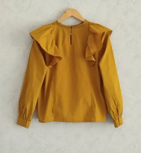 Réf 0091 - Seconde main - Blouse manches longues moutarde Manoukian taille 40