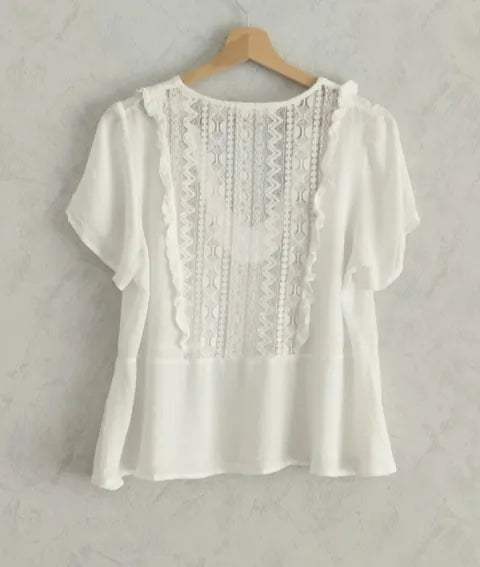 Réf 0072 - Seconde main - Blouse blanches manches courtes Lovie&Co taille M