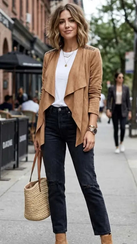 Réf 0094 - Seconde main - Veste beige aspect daim It Hippie taille L