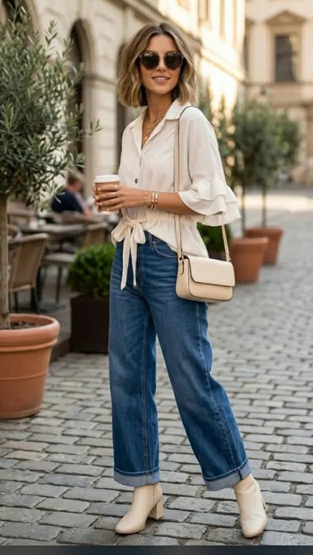 Réf 0081 - Seconde main - Blouse saharienne écru Made in Italy taille unique