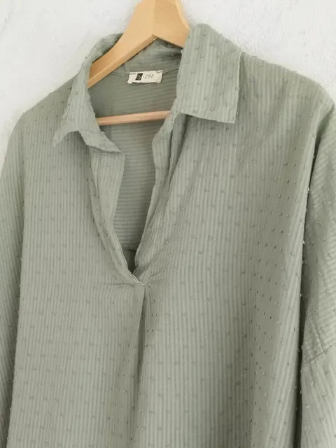 Réf 0073 - Seconde main - Blouse manches 3/4 kaki By Izéa taille XL