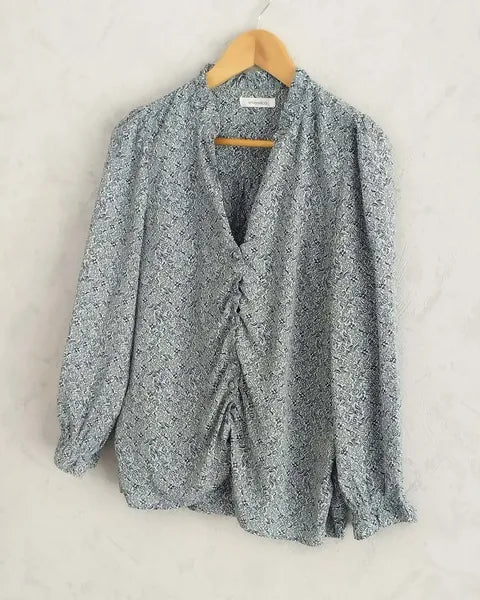 Réf 0084 - Seconde main - Blouse manches longues à motifs Majolica taille M