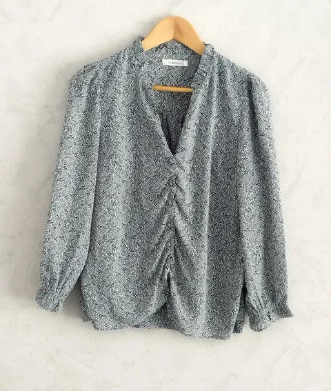 Réf 0084 - Seconde main - Blouse manches longues à motifs Majolica taille M