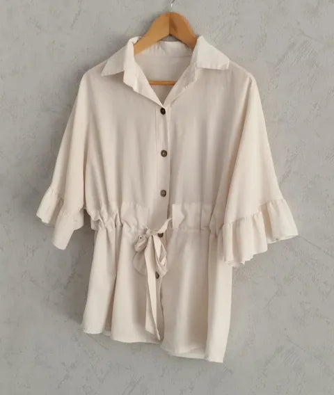 Réf 0081 - Seconde main - Blouse saharienne écru Made in Italy taille unique