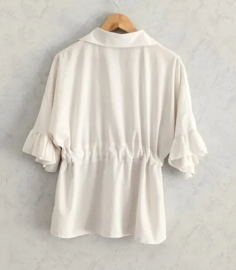 Réf 0081 - Seconde main - Blouse saharienne écru Made in Italy taille unique