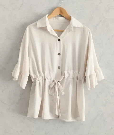 Réf 0081 - Seconde main - Blouse saharienne écru Made in Italy taille unique