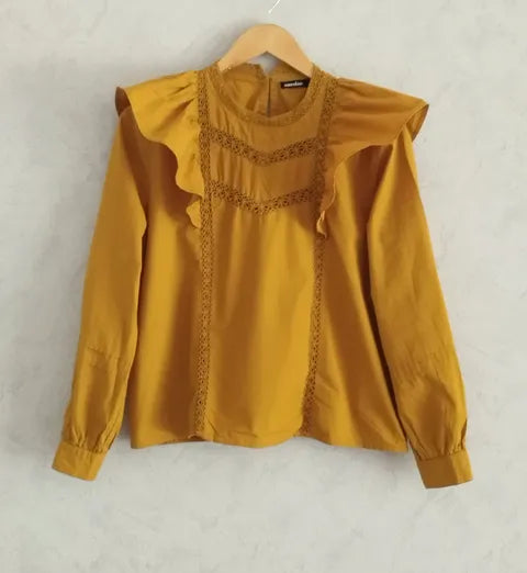 Réf 0091 - Seconde main - Blouse manches longues moutarde Manoukian taille 40