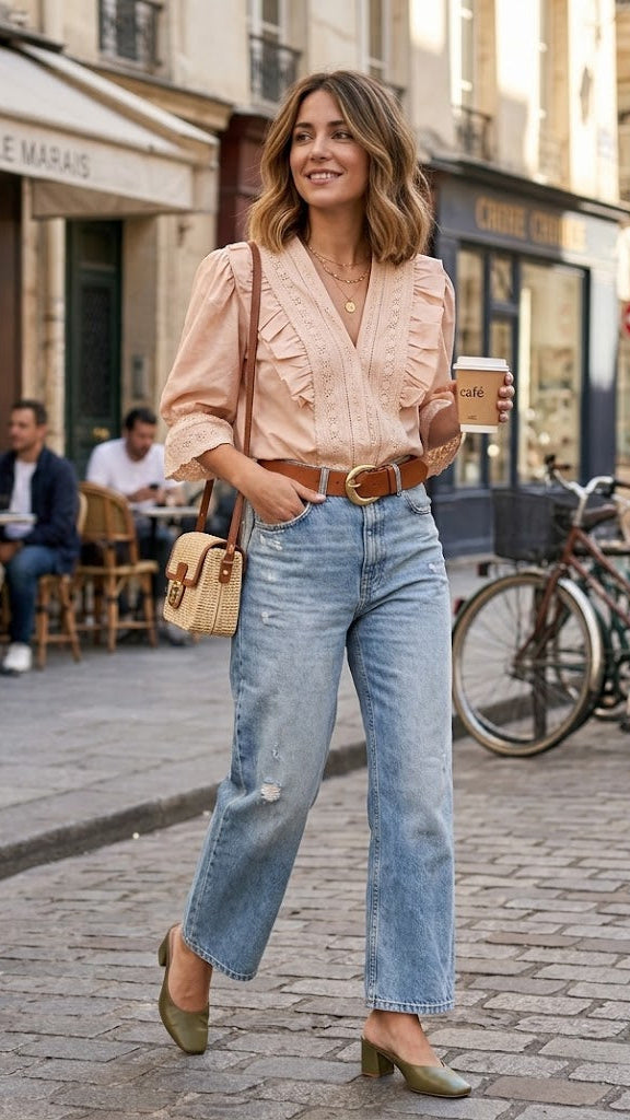 Réf 0060 - Neuf sans étiquette - Blouse beige manches 3/4 CHERRY KOKO taille M/L