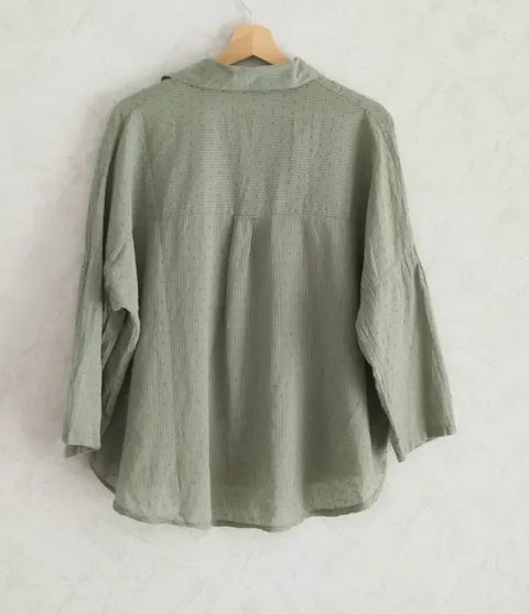 Réf 0073 - Seconde main - Blouse manches 3/4 kaki By Izéa taille XL