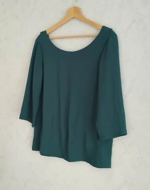 Réf 0074 - Seconde main - Blouses manches 3/4 vert foncé Y'Coo Paris taille S