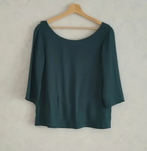 Réf 0074 - Seconde main - Blouses manches 3/4 vert foncé Y'Coo Paris taille S