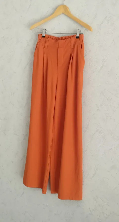 Réf 0086 - Seconde main - Pantalon jambe large orange Halara taille S
