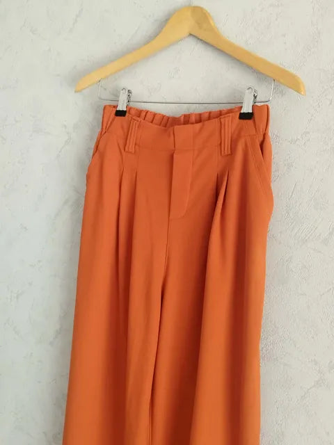 Réf 0086 - Seconde main - Pantalon jambe large orange Halara taille S