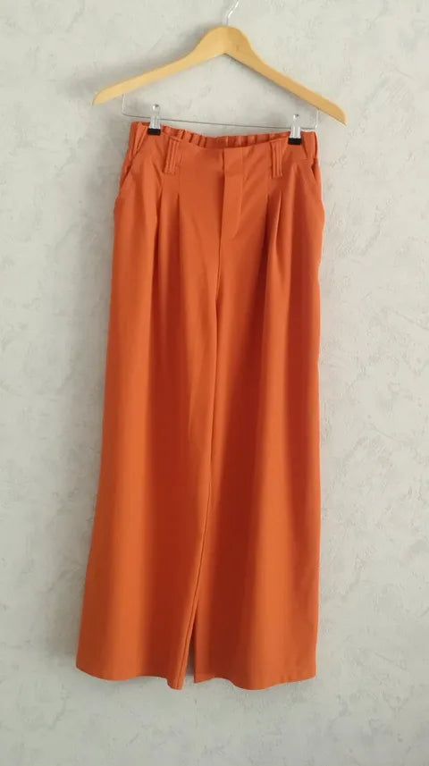 Réf 0086 - Seconde main - Pantalon jambe large orange Halara taille S