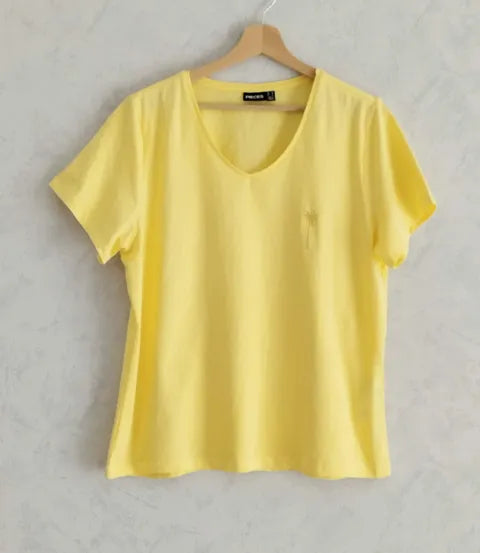 Réf 0076 - Seconde main - T-shirt manches courtes jaune Pièces taille XL
