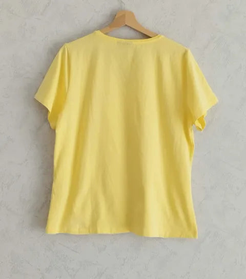 Réf 0076 - Seconde main - T-shirt manches courtes jaune Pièces taille XL