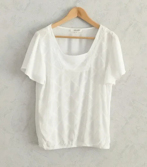 Réf 0085 - Seconde main - Top blanc Grain de Malice taille 38