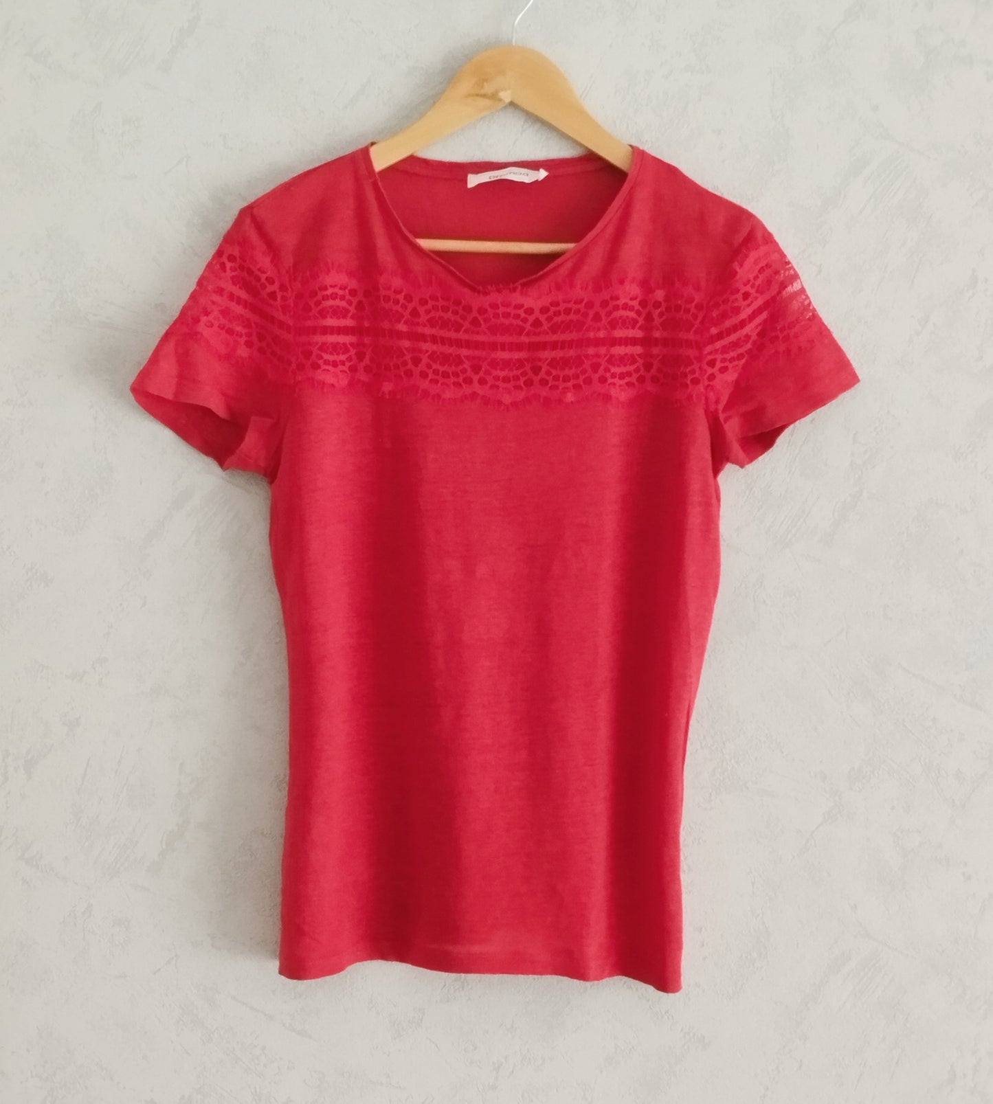 Réf 0064 - Seconde main - Top rouge manches courtes Promod taille M