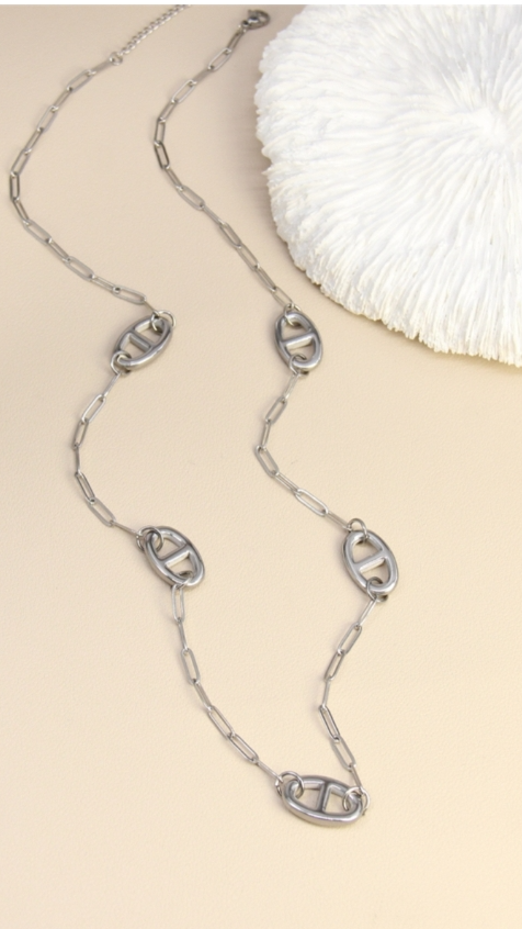 Collier Mercè maille marine réf 0042